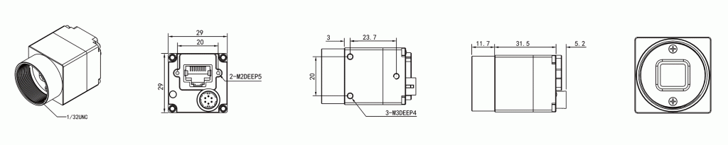 شماتیک دوربین صنعتی GigE برند ZDS